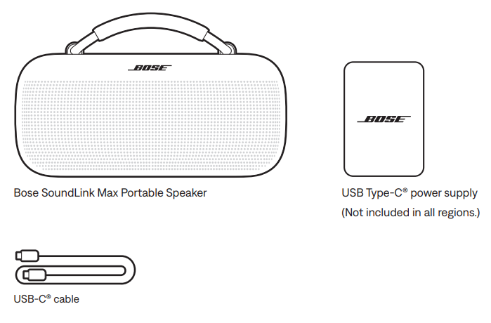 Bose SoundLink Max Portable Speaker-WHAT’S IN THE BOX
